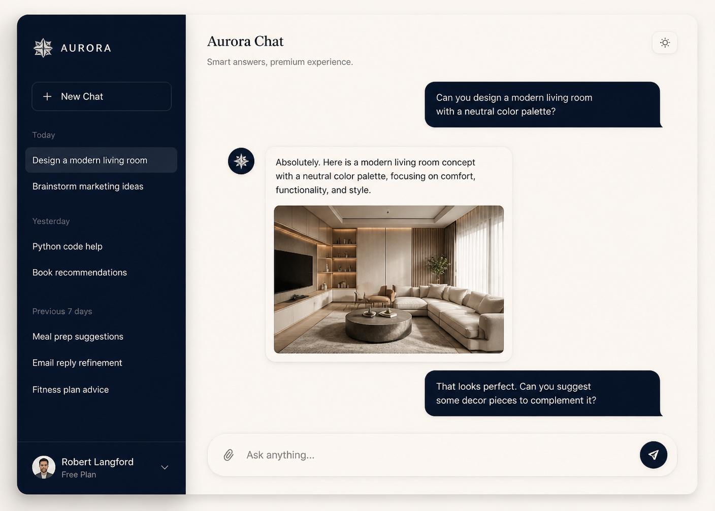 Ask Akash AI chatbot interface